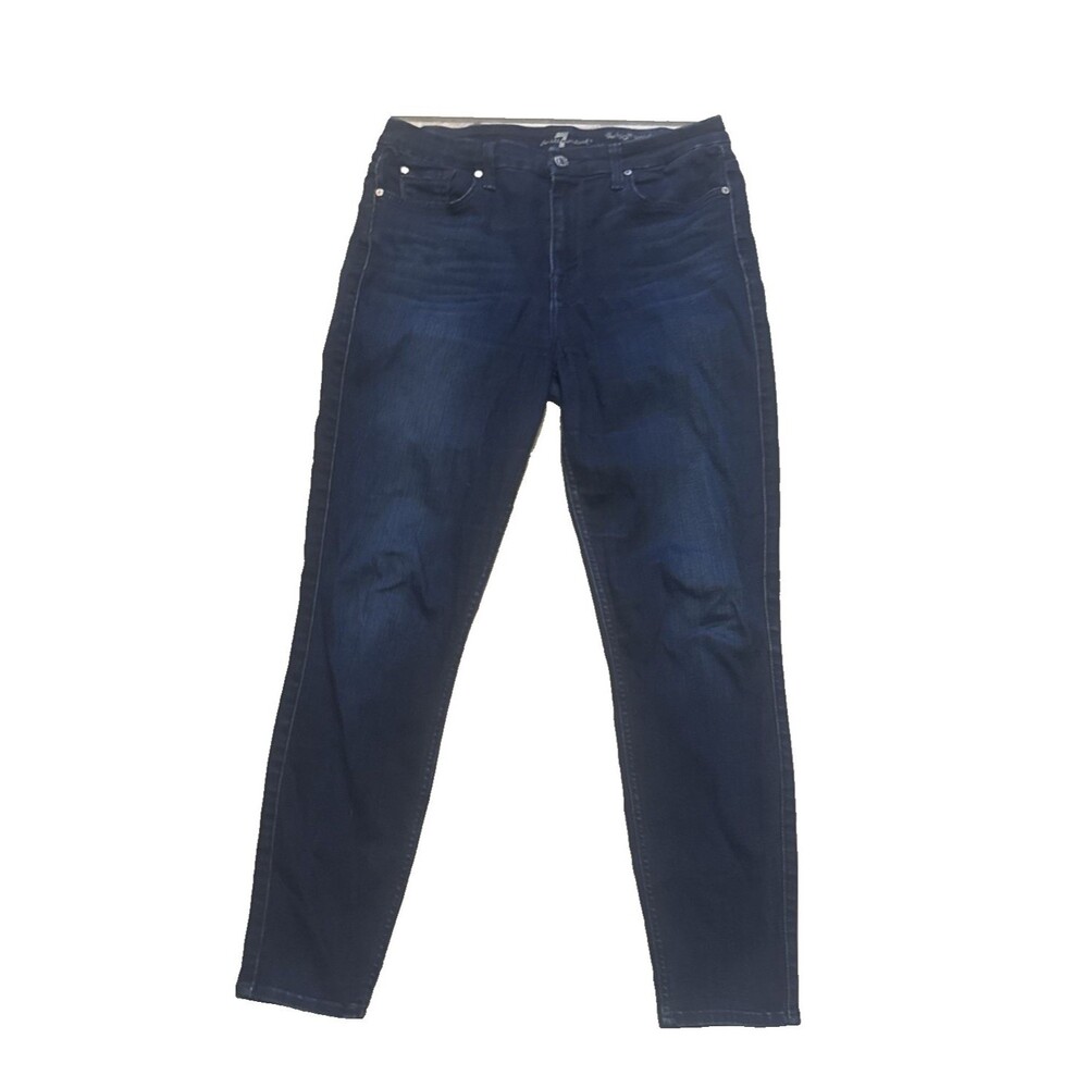 7 For All Mankind Dark Wash High Wasit Ankle Skinny 31 Stretch